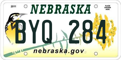 NE license plate BYQ284