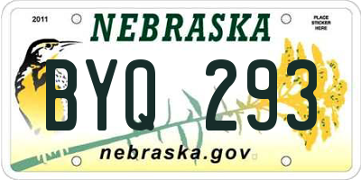 NE license plate BYQ293