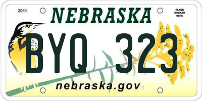 NE license plate BYQ323