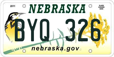 NE license plate BYQ326