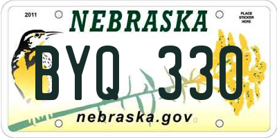 NE license plate BYQ330
