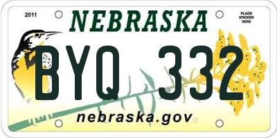 NE license plate BYQ332