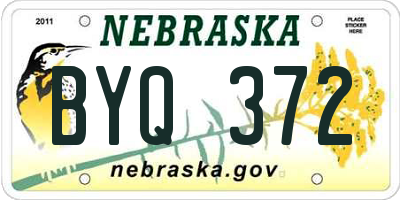 NE license plate BYQ372