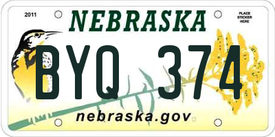 NE license plate BYQ374