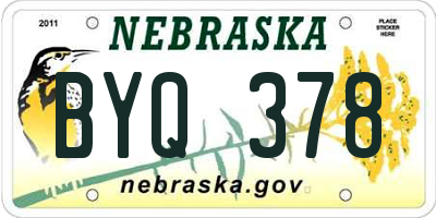 NE license plate BYQ378