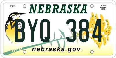 NE license plate BYQ384