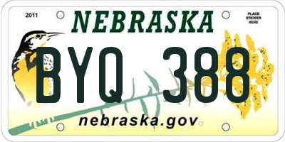 NE license plate BYQ388