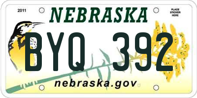 NE license plate BYQ392