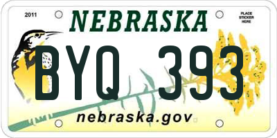 NE license plate BYQ393