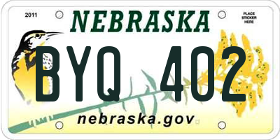 NE license plate BYQ402