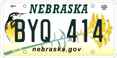 NE license plate BYQ414