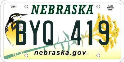 NE license plate BYQ419