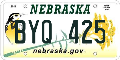 NE license plate BYQ425