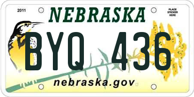 NE license plate BYQ436