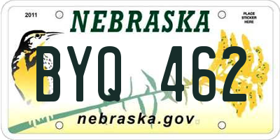 NE license plate BYQ462