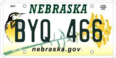 NE license plate BYQ466