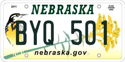 NE license plate BYQ501
