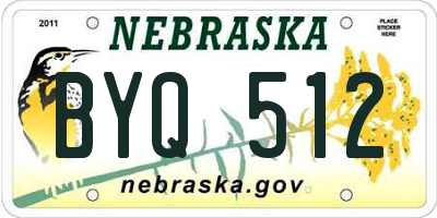 NE license plate BYQ512