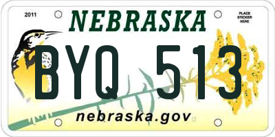 NE license plate BYQ513