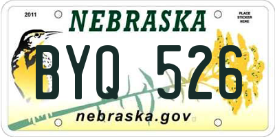 NE license plate BYQ526