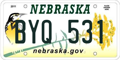 NE license plate BYQ531