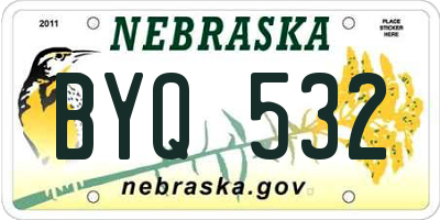 NE license plate BYQ532