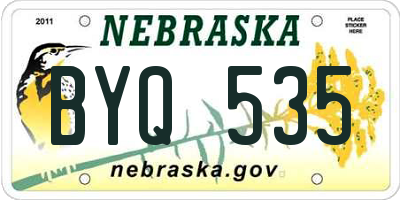 NE license plate BYQ535