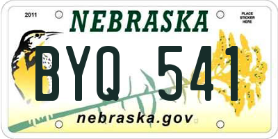 NE license plate BYQ541