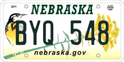 NE license plate BYQ548