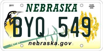 NE license plate BYQ549