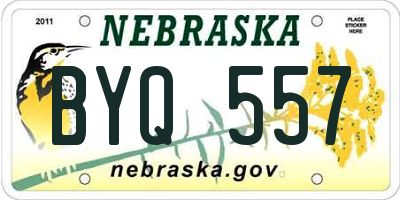 NE license plate BYQ557