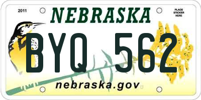NE license plate BYQ562