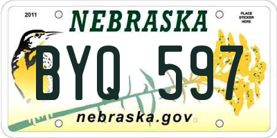 NE license plate BYQ597