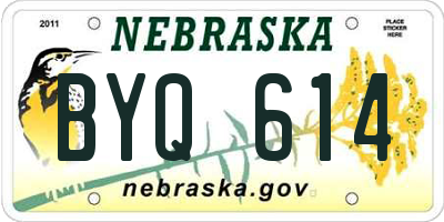 NE license plate BYQ614