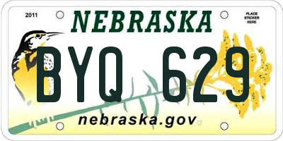 NE license plate BYQ629