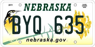 NE license plate BYQ635