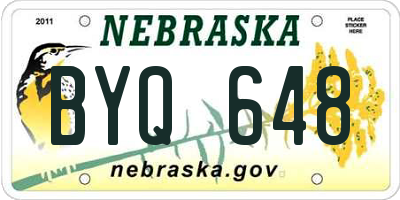 NE license plate BYQ648