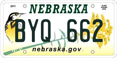 NE license plate BYQ662