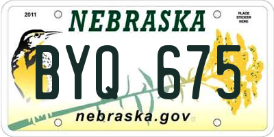 NE license plate BYQ675