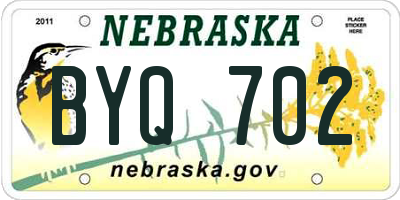 NE license plate BYQ702