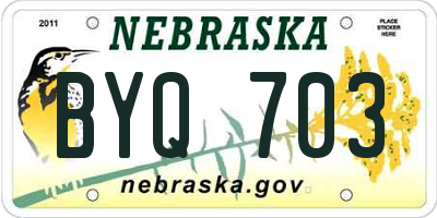 NE license plate BYQ703