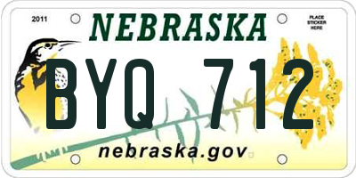 NE license plate BYQ712