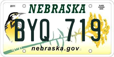 NE license plate BYQ719