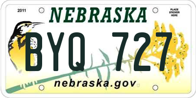 NE license plate BYQ727