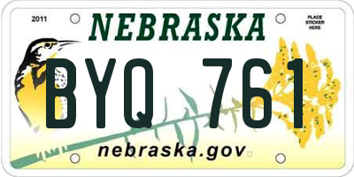 NE license plate BYQ761
