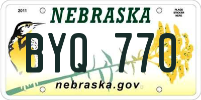 NE license plate BYQ770
