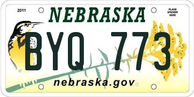 NE license plate BYQ773