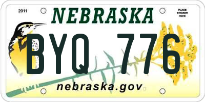 NE license plate BYQ776