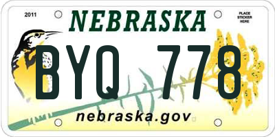 NE license plate BYQ778