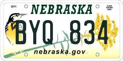 NE license plate BYQ834